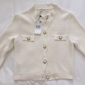 Mango Cream Tailored Blazer